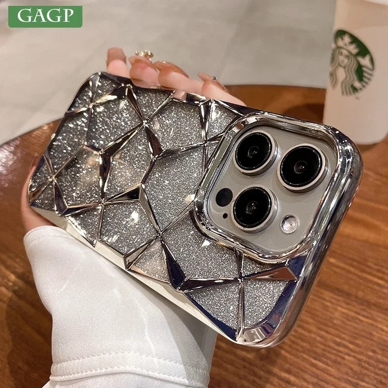 iPhone All Model Cover- 3D Glitter Case