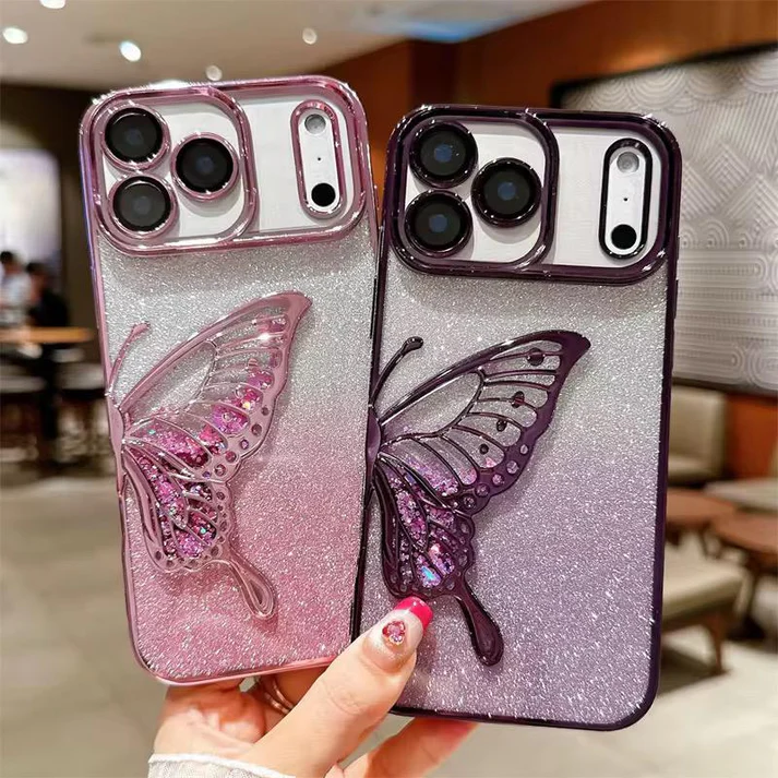 Shimmery Butterfly Glitter Case