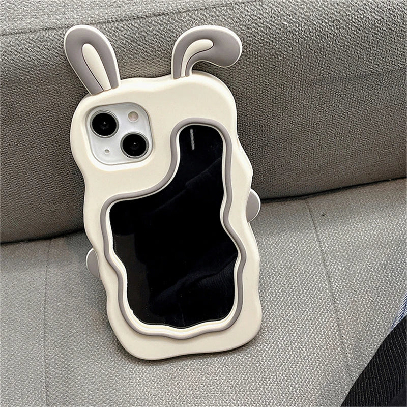 iPhone Bunny Make Up Mirror Phone Case