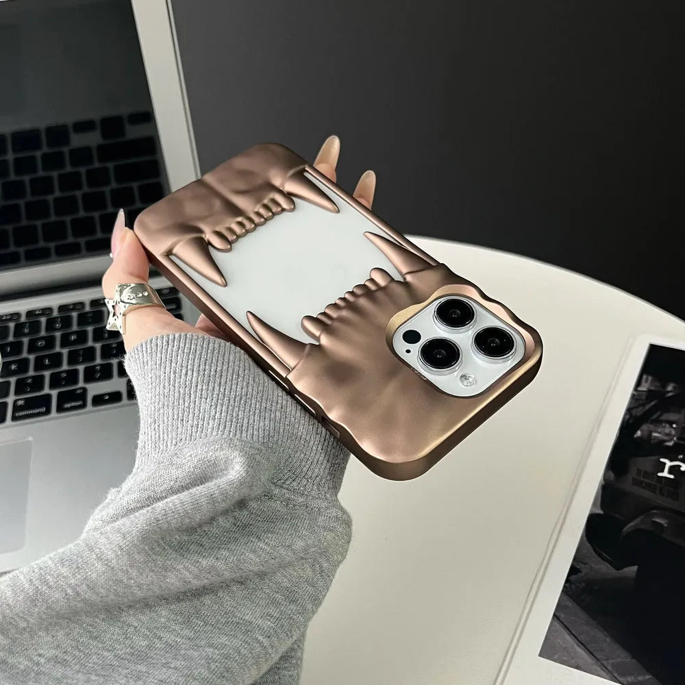 Tiger Teeth Matte Plated Frame iPhone Case