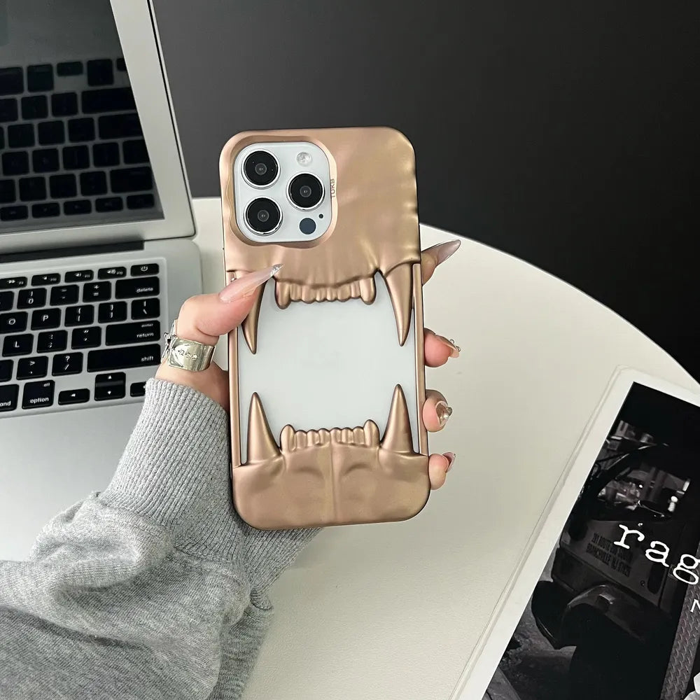 Tiger Teeth Matte Plated Frame iPhone Case
