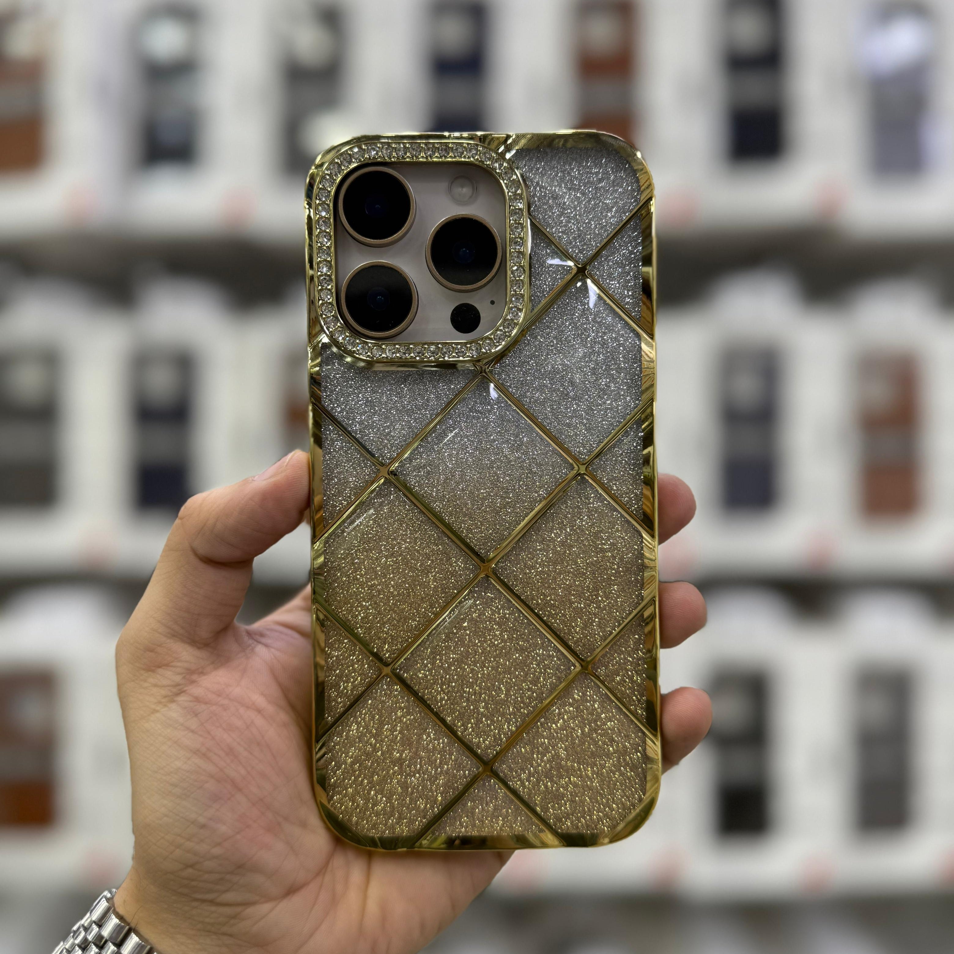 Stones iPhone Glitter Puffer Case