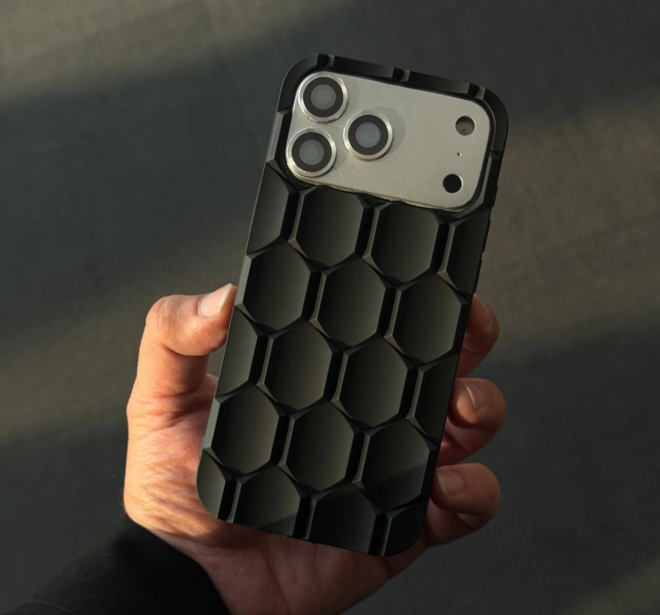 3D Hexagon iPhone Case – Premium Matte Shockproof Cover