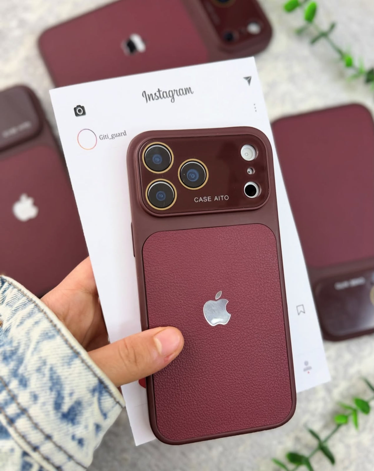 Luxury Burgundy iPhone  Case – Premium Protective Cover