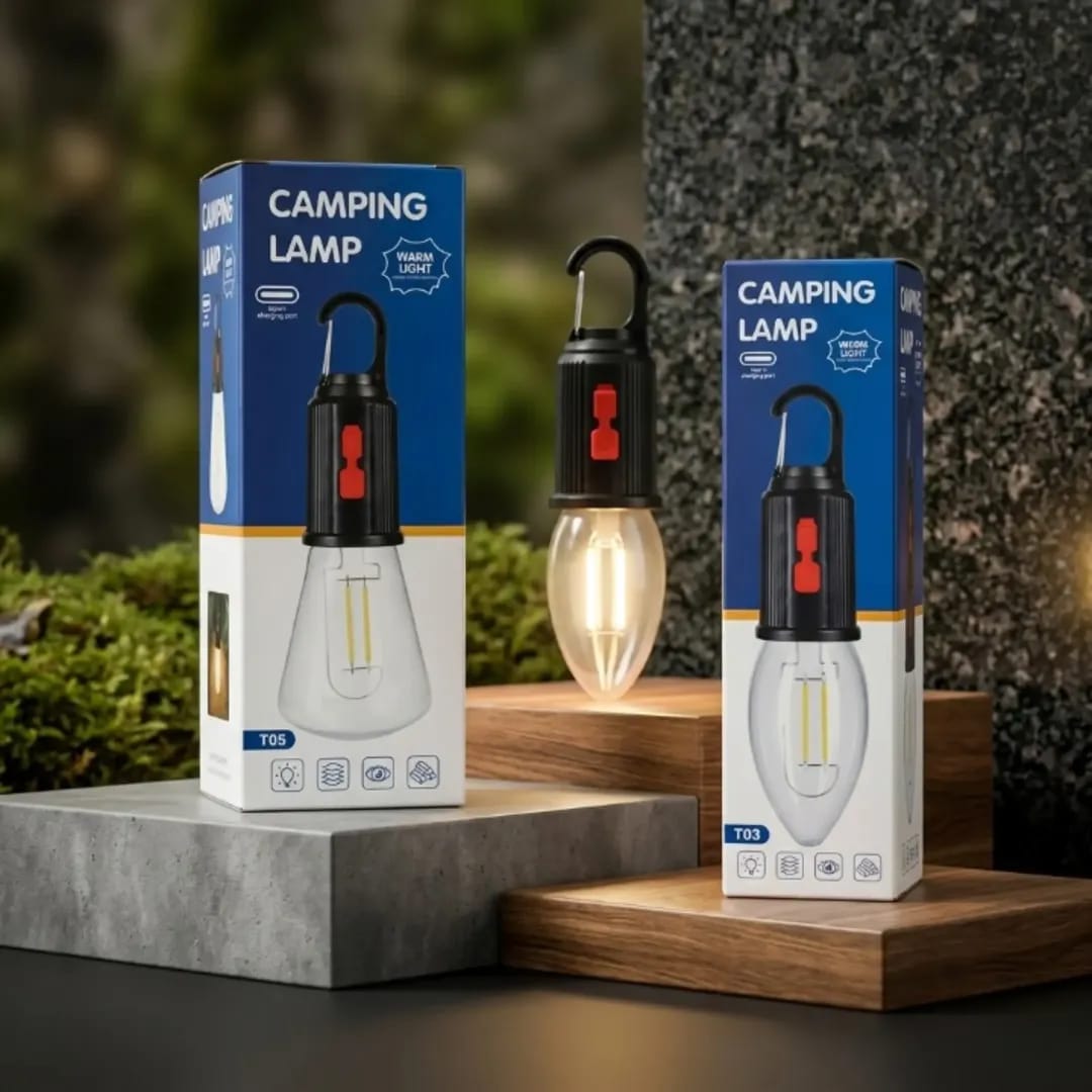Rechargeable Camping Bulb String Lights – Portable Outdoor LED Hanging Lights