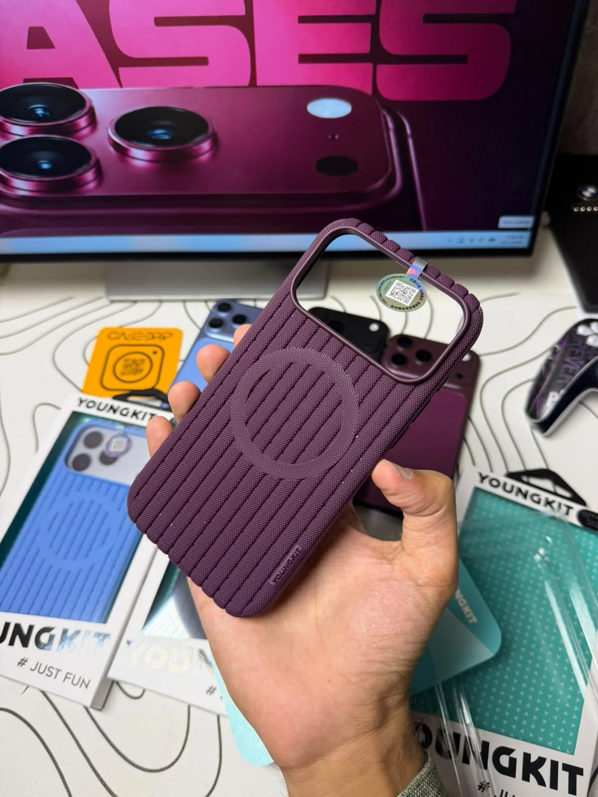 YoungKit KNITCASE Magnetic Case for iPhone – Premium Textured Protective Cover