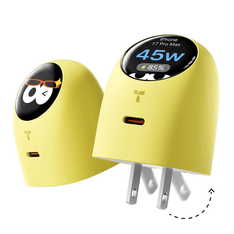 TORRAS FlashEye-Dot Smart Interactive Display Charger – 45W Fast Charging Adapter